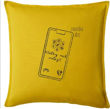Polštář Vcelky mě volají - musím jít - Polštář 50x50 - 50x50 - Pouze potah ( Žlutá )