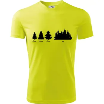 Chlapecké oblečení Evoluce lesa - Dětské triko sportovní (dresovina) - 134 cm/8 let ( Neonově žlutá )