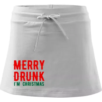 Dámská sukně Merry Drunk I'm Christmas - Sportovní sukně - two in one - S ( Bílá )