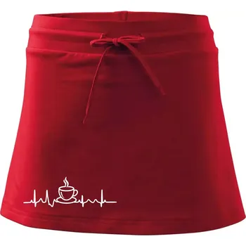 Dámská sukně EKG hrnek kávy - Sportovní sukně - two in one - XL ( Červená )