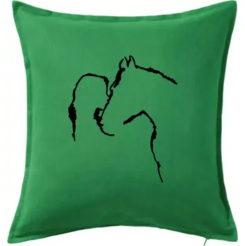 Polštář Kůň a já silueta - Polštář 50x50 - 50x50 - Pouze potah ( Středně zelená )