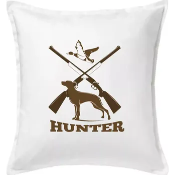 Polštář Hunter - ohař a kachny - Polštář 50x50 - 50x50 - Pouze potah ( Bílá )