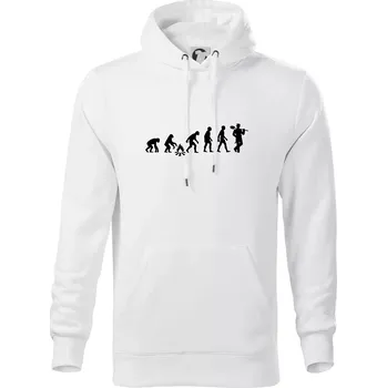 Pánská mikina Evoluce kominík v klobouku - Mikina pánská Cape s kapucí - 5XL ( Bílá )