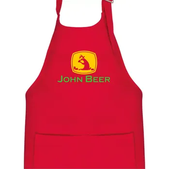 Kuchyňská zástěra John Beer jelen s pivem - Dětská zástěra na vaření - Univerzální velikost ( Červená )
