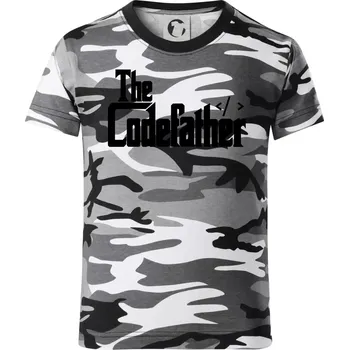 Chlapecké tričko The codefather - Dětské maskáčové triko - 104-110cm / 3-4 roky ( Šedý maskáč )