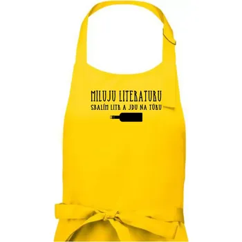 Kuchyňská zástěra Miluju literaturu - Dámská zástěra na vaření - Univerzální velikost ( Žlutá )