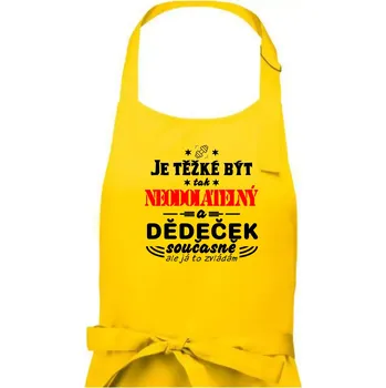 Kuchyňská zástěra Je těžké být neodolatelný dědeček - Pánská zástěra na vaření - Univerzální velikost ( Žlutá )