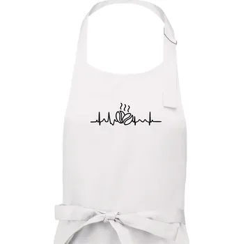 Kuchyňská zástěra EKG zrna kávy - Dámská zástěra na vaření - Univerzální velikost ( Bílá )