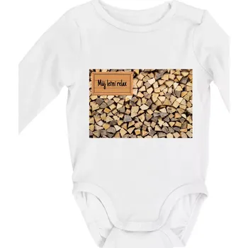 Dřevo - můj letní relax - Body kojenecké s dlouhým rukávem - Dlouhý r. do 3 měs ( Bílá )