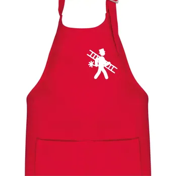 Kuchyňská zástěra Kominík logo prso - Dětská zástěra na vaření - Univerzální velikost ( Červená )