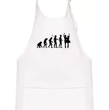 Kuchyňská zástěra Evoluce tanec - pár - Dětská zástěra na vaření - Univerzální velikost ( Bílá )