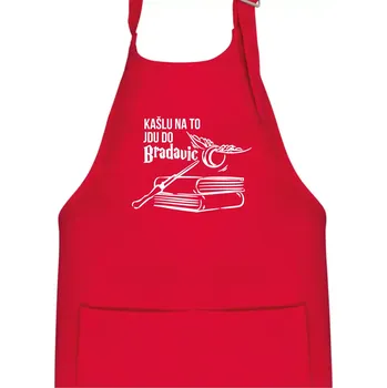 Kuchyňská zástěra Kašlu na to, jdu do Bradavic - Dětská zástěra na vaření - Univerzální velikost ( Červená )