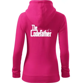 Dámská mikina The codefather - Dámská mikina trendy zipper s kapucí - 2XL ( Purpurová )