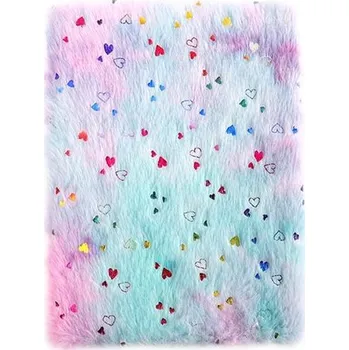 Diář Plyšový deník A5 se srdíčky Fialovo-modrý Lifestyle 23020202553417484