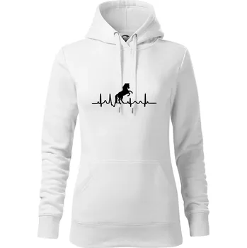 Dámská mikina Ekg kůň ikona - Mikina dámská Cape s kapucí - XL ( Bílá )