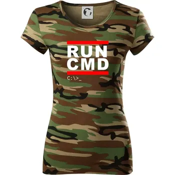 Dámské tričko Run CMD - Dámské maskáčové triko - XL ( Hnědý maskáč )