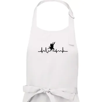Kuchyňská zástěra EKG tanec - tančící dvojice - Pánská zástěra na vaření - Univerzální velikost ( Bílá )