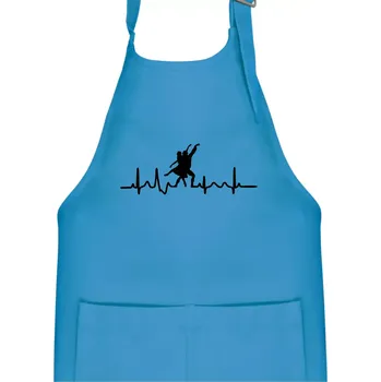Kuchyňská zástěra EKG tanec - tančící dvojice - Dětská zástěra na vaření - Univerzální velikost ( Světlý tyrkys )