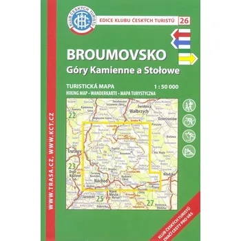 26 Broumovsko: Góry Kamienne a Stolowe 1:50 000 - KČT (2018, 7. vydání)