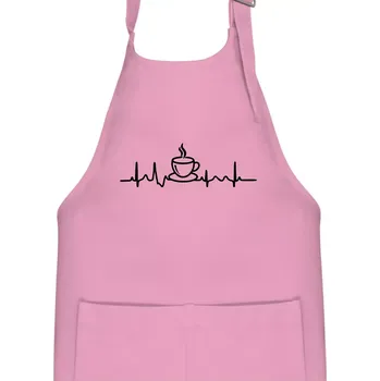 Kuchyňská zástěra EKG hrnek kávy - Dětská zástěra na vaření - Univerzální velikost ( Růžová )