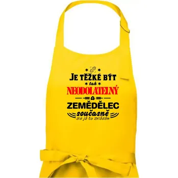 Kuchyňská zástěra Je těžké být neodolatelný zemědělec - Pánská zástěra na vaření - Univerzální velikost ( Žlutá )