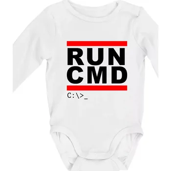 Run CMD - Body kojenecké s dlouhým rukávem - Dlouhý r. 3-6 měs ( Bílá )