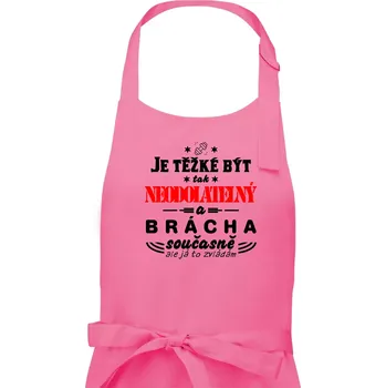 Kuchyňská zástěra Je těžké být neodolatelný traktorista - Pánská zástěra na vaření - Univerzální velikost ( Růžová )