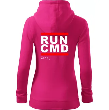 Dámská mikina Run CMD - Dámská mikina trendy zipper s kapucí - XS ( Purpurová )