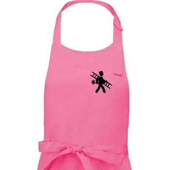 Kuchyňská zástěra Kominík logo prso - Pánská zástěra na vaření - Univerzální velikost ( Růžová )
