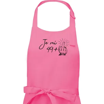 Kuchyňská zástěra Je mi 50 - Prostředníček - Dámská zástěra na vaření - Univerzální velikost ( Růžová )