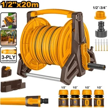 Zahradní hadice Buben s hadicí 1/2" 20m, s příslušenstvím, INGCO s možností zavěšení na zeď