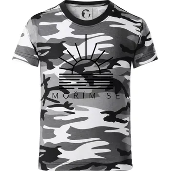 Chlapecké tričko Ikona - mořím se - Dětské maskáčové triko - 134 cm/8 let ( Šedý maskáč )