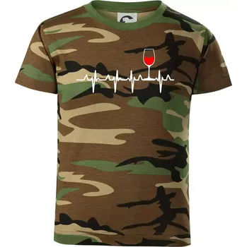 Chlapecké tričko Víno ekg - Dětské maskáčové triko - 146 cm/10 let ( Hnědý maskáč )