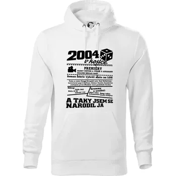 Pánská mikina 2004 v kostce - Mikina pánská Cape s kapucí - 4XL ( Bílá )