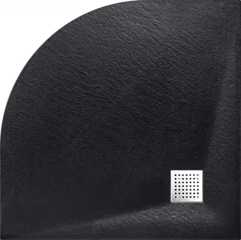 Sprchová vanička BESCO - Čtvrtkruhová sprchová vanička VEXO - černá VANKVEX90CTVRTB