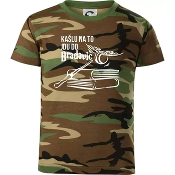 Chlapecké tričko Kašlu na to, jdu do Bradavic - Dětské maskáčové triko - 146 cm/10 let ( Hnědý maskáč )