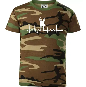 EKG tanec - pár - Dětské maskáčové triko - 122 cm/6 let ( Hnědý maskáč )