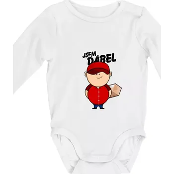 Jsem ďábel doručovatel červený - Body kojenecké s dlouhým rukávem - Dlouhý r. 3-6 měs ( Bílá )