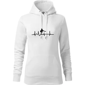 Dámská mikina EKG tanec - na rukou - Mikina dámská Cape s kapucí - 2XL ( Bílá )