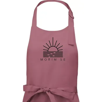 Kuchyňská zástěra Ikona - mořím se - Dámská zástěra na vaření - Univerzální velikost ( Starorůžová )