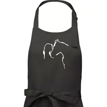 Kuchyňská zástěra Kůň a já silueta - Dámská zástěra na vaření - Univerzální velikost ( Tmavá břidlice (šedá se zeleným nádechem) )