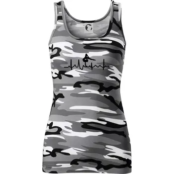 Dámské tričko EKG tanec - na rukou - Dámské Maskáčové tílko - S ( Šedý maskáč )