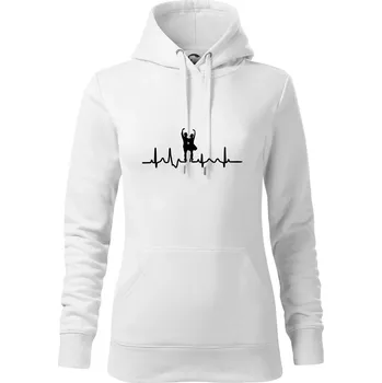Dámská mikina EKG tanec - pár - Mikina dámská Cape s kapucí - L ( Bílá )