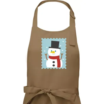 Kuchyňská zástěra Rodinná vánoční trička - známky - Pánská zástěra na vaření - Univerzální velikost ( Cappuccino )