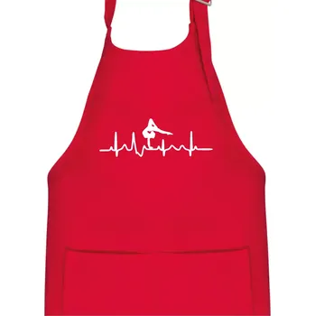 Kuchyňská zástěra EKG tanec - na rukou - Dětská zástěra na vaření - Univerzální velikost ( Červená )