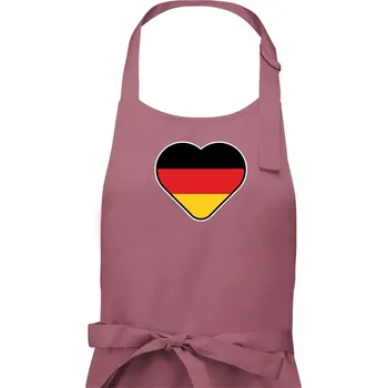 Kuchyňská zástěra Germany love velké - Německá vlajka - Pánská zástěra na vaření - Univerzální velikost ( Starorůžová )
