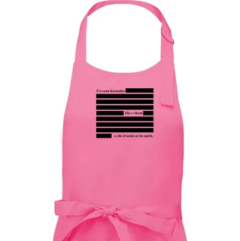 Kuchyňská zástěra Červená karkulka žila s vlkem - Dámská zástěra na vaření - Univerzální velikost ( Růžová )