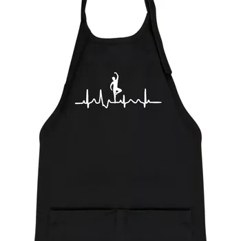 Kuchyňská zástěra EKG tanečník muž - Dětská zástěra na vaření - Univerzální velikost ( Černá )