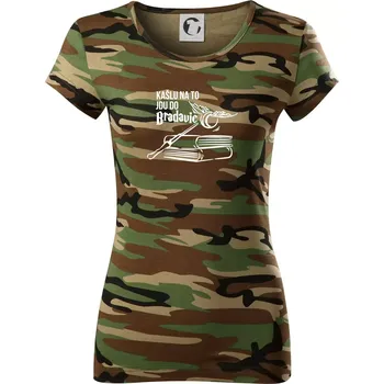 Kašlu na to, jdu do Bradavic - Dámské maskáčové triko - XL ( Hnědý maskáč )