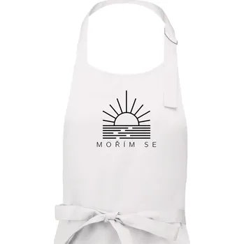 Kuchyňská zástěra Ikona - mořím se - Pánská zástěra na vaření - Univerzální velikost ( Bílá )